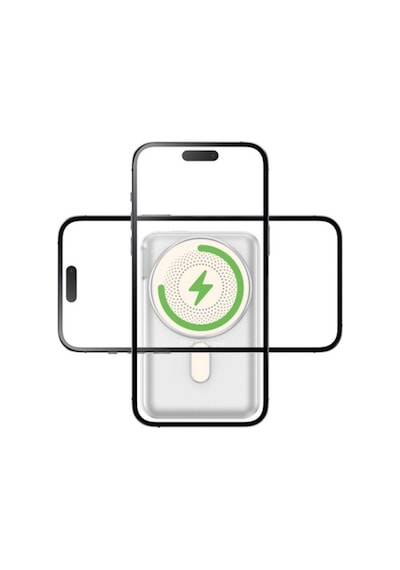 Kablosuz Şarj Cihazı 20pd 15w Hızlı Şarj Ultra İnce Powerbank 10000mah Akıllı Saatleri Ve Cep Telefonlarını Destekler Gümüş