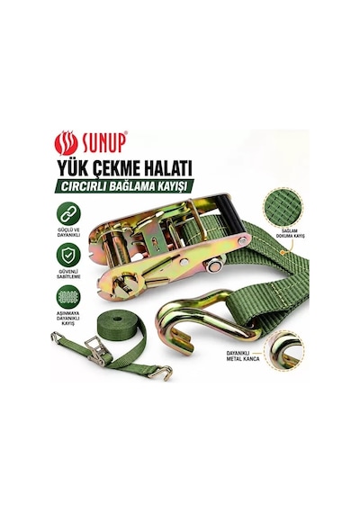 Sh Sunup Sn-37784 6 Metre Yük Çekme Halatı Cırcırlı Bağlama Kayışı Spanzet 2000kg Najmaddin