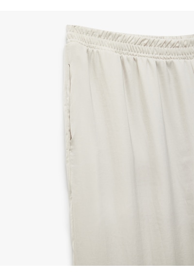 Koton Oversize Cep Detaylı Beli Lastikli Pantolon Bej 5sal40118ıw Ekru