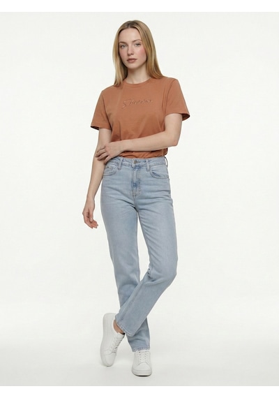 LOFT Comfort Straight Regular Fit Kadın Pantolon Lf2042526 Q1.v1 Denim