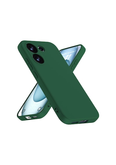 Xiaomi Poco X8 Pro Uyumlu Içi Kadife Lansman Kılıf Ve Şeffaf Temperli Cam Ekran Koruyucu Koyu Yeşil