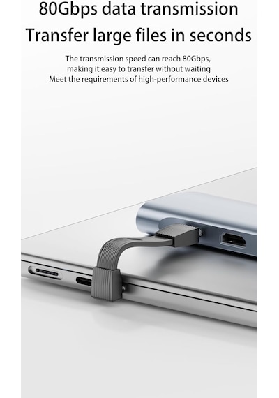 Usb-c To Usb-c 42mm Kısa Kablo, 240w Pd3.1 Hızlı Şarj, 80gbps Veri Aktarımı, 8k 60hz Görüntü Desteği, Thunderbolt Uyumlu, Usb4, Laptop Tablet Telefon İçin Ultra Kısa Adaptör Kablo Otgb