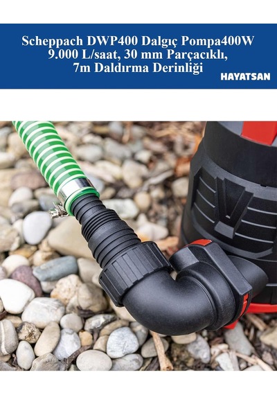 Dwp400 Kombine Dalgıç Pompa 400w 9.000 L/saat, 30 Mm Parçacıklı, 7m Daldırma Derinliği