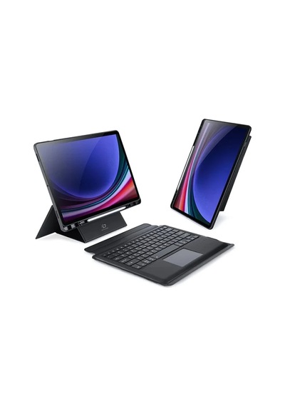 Dux Ducıs Samsung Galaxy Uyumlu Tab S9 + Ayrılabilir Bluetooth Klavye Touchpad Pu Deri Kılıf- 5775