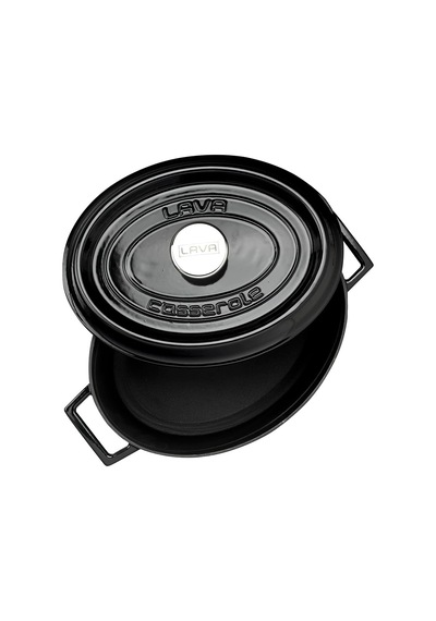 Signature Emailierten Dökme Demir Oval Dutch Oven 4 1/4 Quart, Obsidian Siyah, Dökme Demir, Siyah, 5 Quart Diğer
