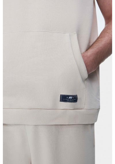 Ucla Hewıtt Kemik Rengi Nakışlı Sıfır Kol Sweatshırt Oversize Erkek Sweatshirt Kemik Rengi Kemik