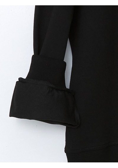 Lcw Modest Siyah Bisiklet Yaka Oversize Kadın Tesettür Sweatshirt