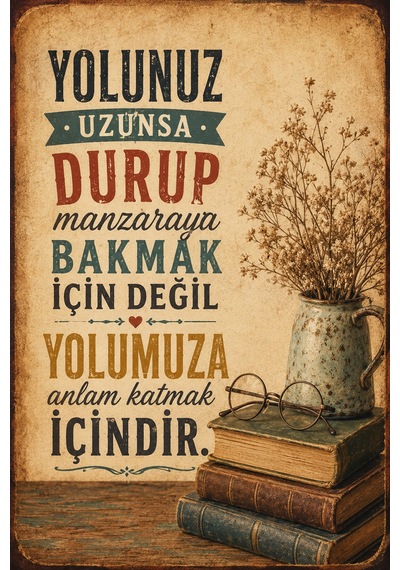Vintage Edebi Söz Mdf Tablo Retro Dekoratif Duvar Dekoru 34