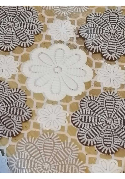 İthal Pvc Muşamba - Desenli Silinebilir Masa Örtüsü 11lace006 Renkli