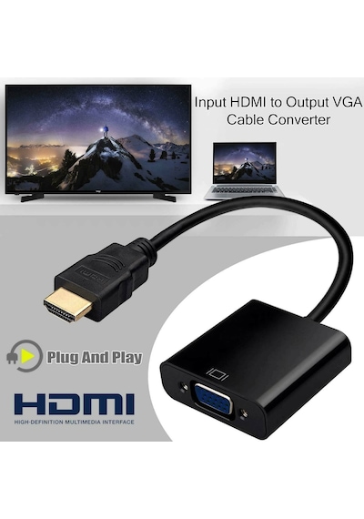Hdmi To Vga Kablo Çevirici Dönüştürücü Görüntü (533633502)