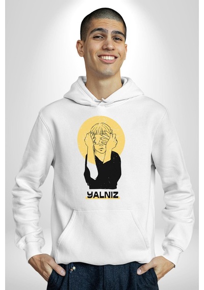 Yalnız Kadına Şiddete Hayır Kadın Erkek Beyaz Kapüşonlu Sweatshirt Hoodie Beyaz Yalnız Kadına Şiddete Hayır Kadın Erkek Beyaz Kapüşonlu Sweatshirt Hoodie Beyaz