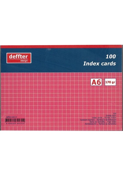 Deffter A6 Kareli Index Kartı Pembe