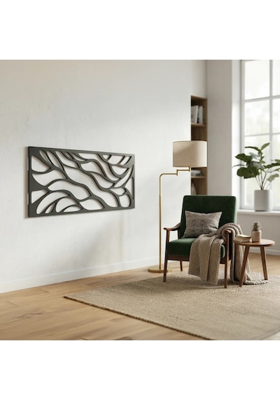 Soyut Desenli Duvar Tablosu Mdf Lazer Kesim Modern Minimal Estetik Duvar Süsü
