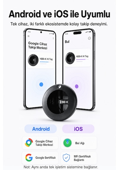 Hi Tag Akıllı Takip Cihazı Android ve İOS Uyumlu (2'li Paket)