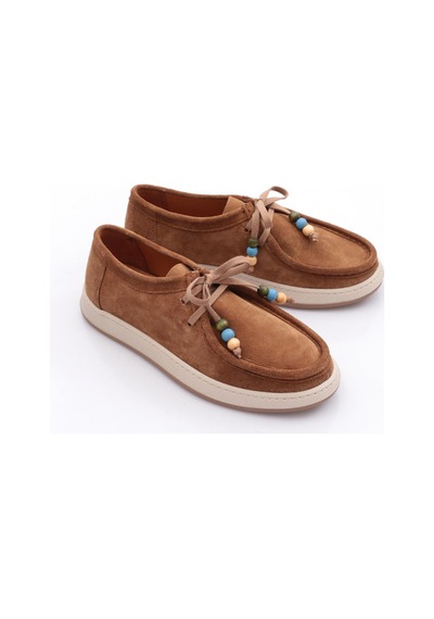 Dgn 26023 Kadin Oxford Ayakkabi Camel Süet