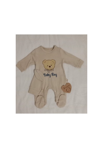 Cayzen Erkek Bebek Şapkalı Tulum 2li Set 1097 Sütlü Kahve Sütlü Kahve