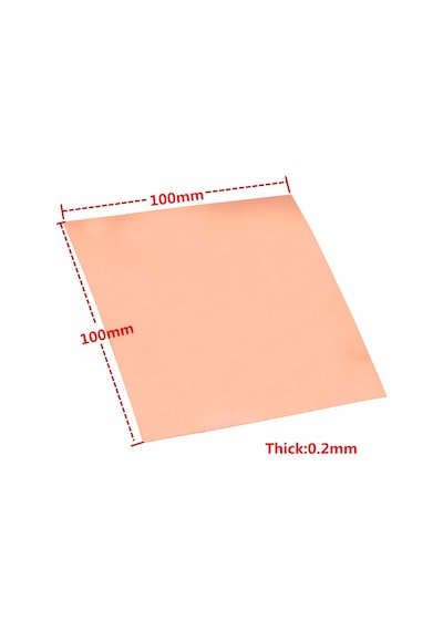 Yeni 100 100mm %99,9 Saf Bakır Cu Metal Sac Folyo Bakır Levha 0.2mm Kalınlık