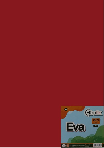 Bafix Eva Düz Renk 50x70 Kırmızı Çok Renkli