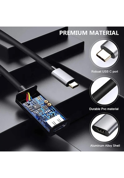 Usb 3.1 Type C To Hdmı Dönüştürücü 4k 30hz Apple Uyumlu MacBook Laptop Görüntü