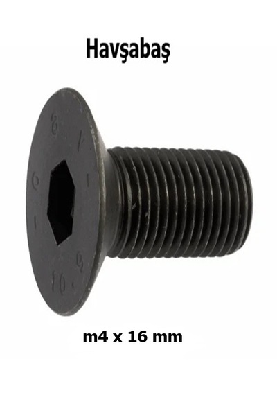 Venoa M4x16 Mm Havşabaş İmbus Civata 10.9 Kalite Siyah Dın7991 30 Adet M4