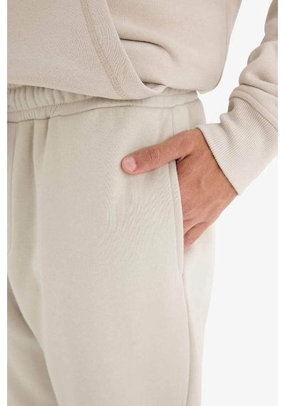 Defacto Regular Fit Beli Bağcıklı Cepli Paçası Lastikli Şardonlu Basic Düz Jogger Eşofman Altı E6326ax25aubg766 Bej