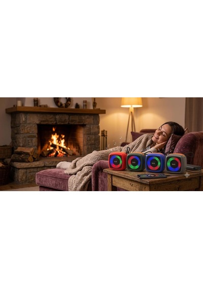 Bluetooth Hoparlör, Rgb Led Işıklı, Telefon Standlı, Usb Flash Bellek Ve Aux Destekli, Taşınabilir Speaker A Kalite 4 Ayrı Renk Seçenekli Şarjlı Bluetooth Speaker Siyah