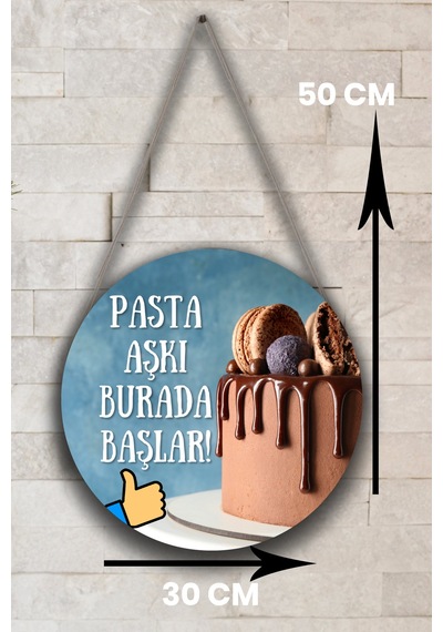 Pastane Salonu Duvar, Kapı, Çift Taraflı Askılı Pano Karşılama Tabelası, Pasta Dükkan Süsü
