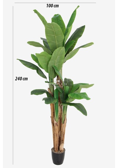 Yapay Lüx Muz Ağacı 4 Gövdeli Saksılı 240 Cm