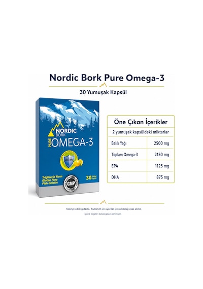 Nordic Bork Pure Omega-3 Balık Yağı 30 Yumuşak Kapsül