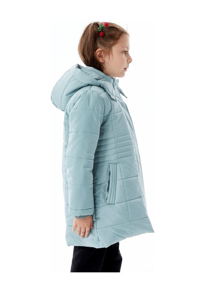 Benitto Kids Kız Çocuk Kapüşonlu Kışlık Şişme Mont 51355 Yeşil