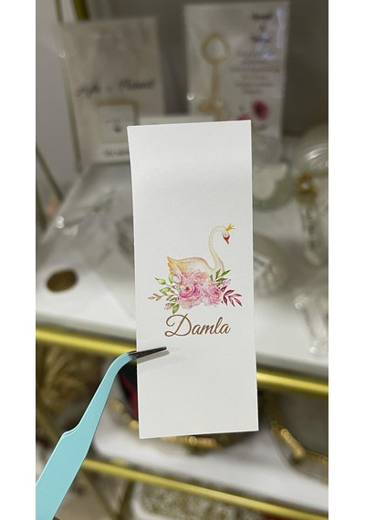 Yenidoğan Çikolata Etiketi Tam Kapama 3,5x9 Cm 28 Adet Kişiye Özel - Arletikettasarım Beyaz