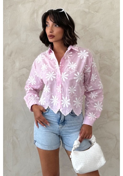 Verymoda Nakışlı Gömlek F1932 Pembe