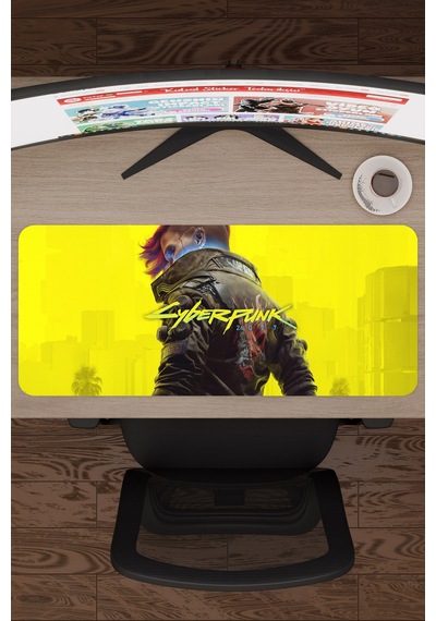 Cyberpunk 2077 Kaymaz Dikişli Kauçuk Oyuncu Mousepad V5 - 70x30 Xl Gaming Mouse Pad Fare Altlığı