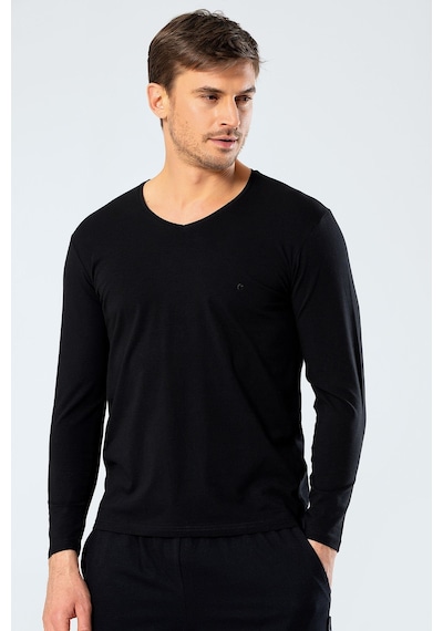 Cacharel Erkek V Yaka Uzun Kollu T-shirt 1334/siyah