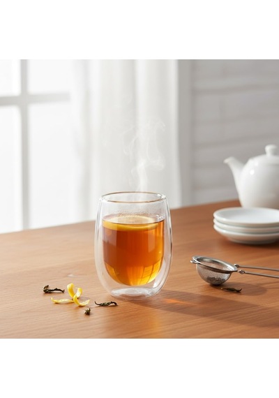 Çift Cidarlı Double Wall Cam Bardak - 350 Ml Isıya Dayanıklı Latte, Filtre Kahve Ve Meşrubat Bardağı - El Yakmayan Terlemeyen Modern Tasarım çok renkli