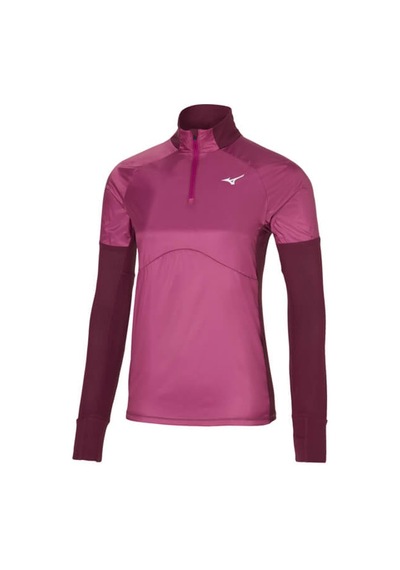 Mizuno MIZUNO Hybrid Kadın Uzun Kollu Fermuarlı Sweatshirt Pembe Bordo