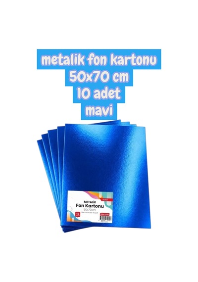 Mavi Metalik Fon Kartonu 50x70 Cm 10 Adet 1