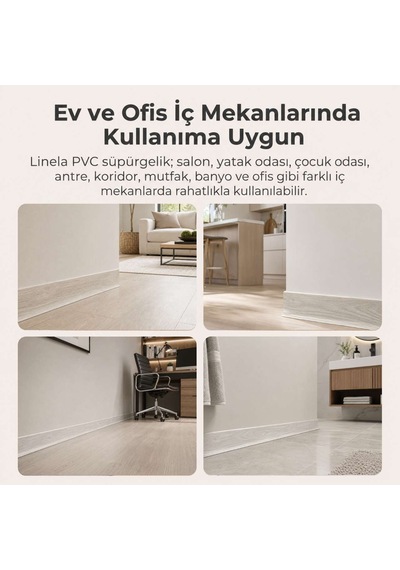 Linela Suya Dayanıklı Pvc Süpürgelik 8 Cm - Melton Meşe - Lnl409