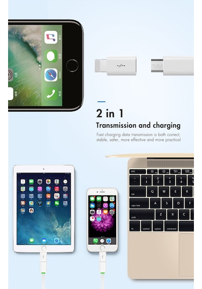 Otg Micro Usb To Apple Uyumlu iPhone Lightining Çevirici Dönüştürücü Adaptör