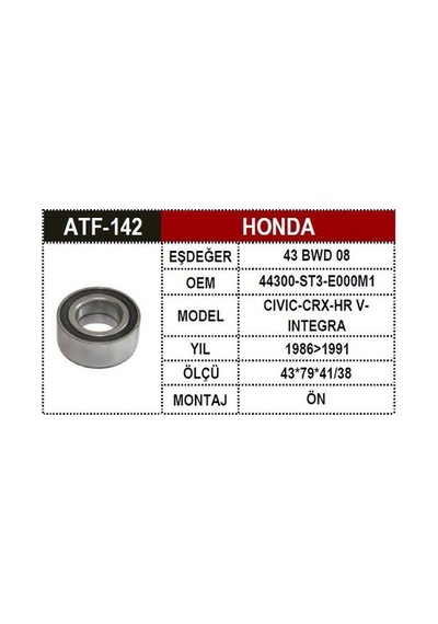 Atf 142 Honda Civic Ön Porya Bilyası 95 2005 Mod 44300-s04-a01