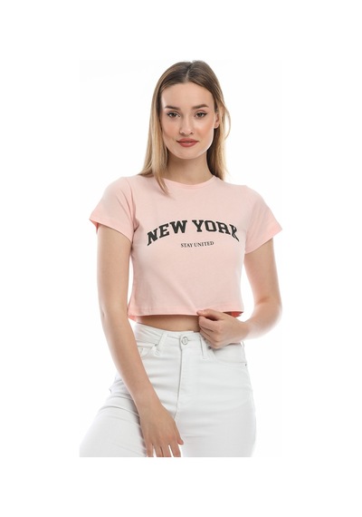 Kadın Newyork Baskılı Tişort Spr21y15 001