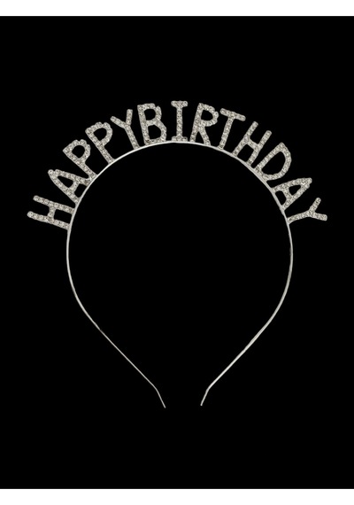 Doğum Günü Happy Birthday Metal Kristal Taşlı Taç Çok Renkli