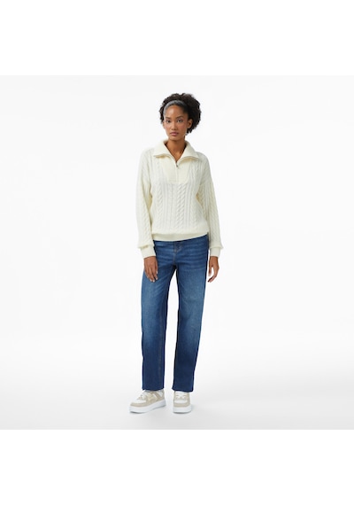 Nautica Kadın Krem Regular Fit Kazak Düz 57s136t Krem