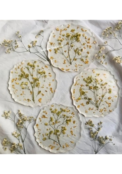 4 Lü Epoksi Bardak Altlığı - 18 Şeffaf