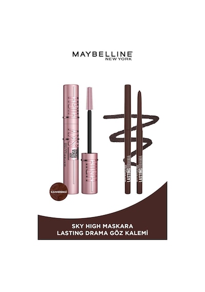 Maybelline New York Lash Sensational Sky High Maskara Brown + Lasting Drama Liner Göz Kalemi Brown Sugar