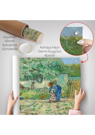 Vincent Van Gogh - Millet'den Sonra İlk Adımlar Duvar Örtüsü - First Steps-7164