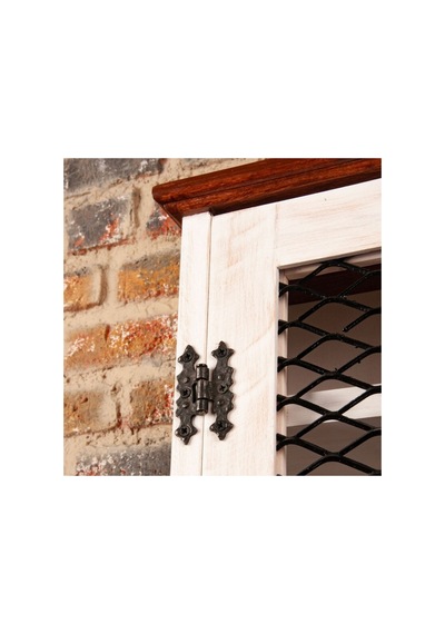 El Yapımı Metal Izgara Kapılı Desenli Ahşap İçki Viski Dolabı Beyaz - 684241734 Beyaz El Yapımı Metal Izgara Kapılı Desenli Ahşap İçki Viski Dolabı Beyaz - 684241734 Beyaz