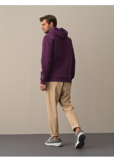 Xint Mor Regular Fit Kapüşonlu Pamuklu Sweatshirt 300275