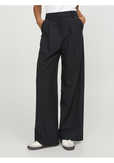 Jack & Jones Kadın Yüksek Bel Dokuma Pantolon - Ellis - 12248958 Black Siyah
