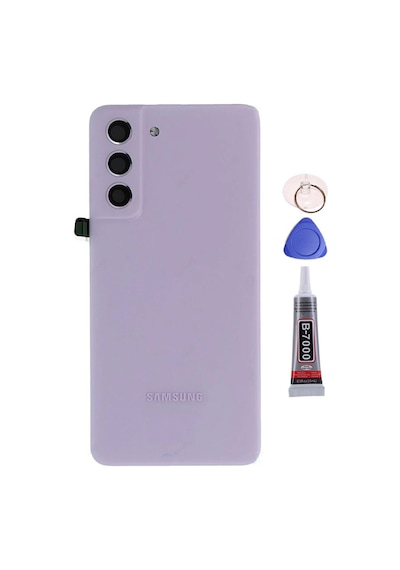 Samsung S21 Fe Mor Uyumlu Arka Kapak Batarya Kapağı Pil Kapağı Yapışkan Ve Sökme Aparatıyla Beraber Full Set Mor